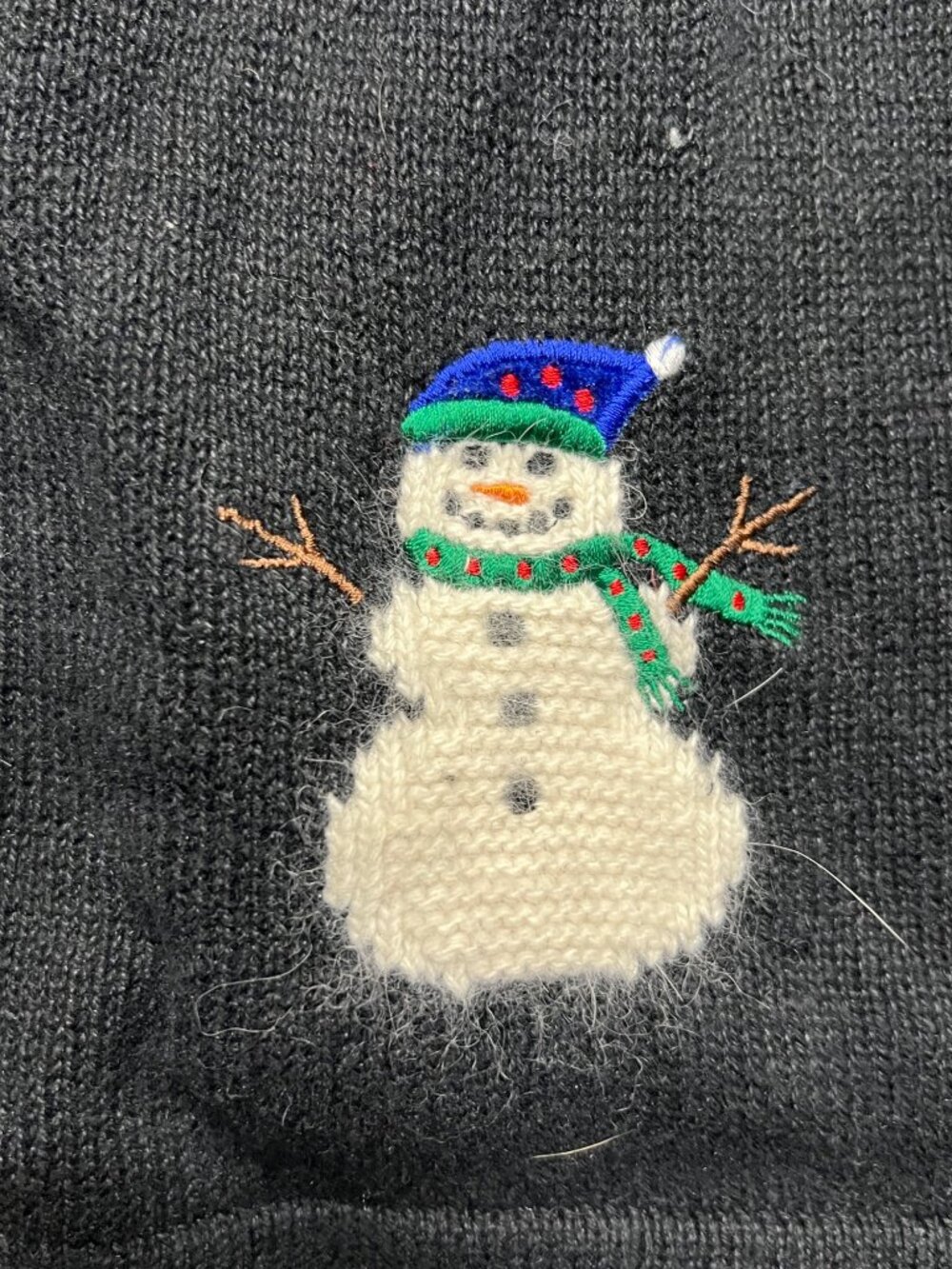 Vintage Crystal Kobe Snowman Cardigan Sweater Ugly Christmas Holidayinter sweate - Picture 4 of 8